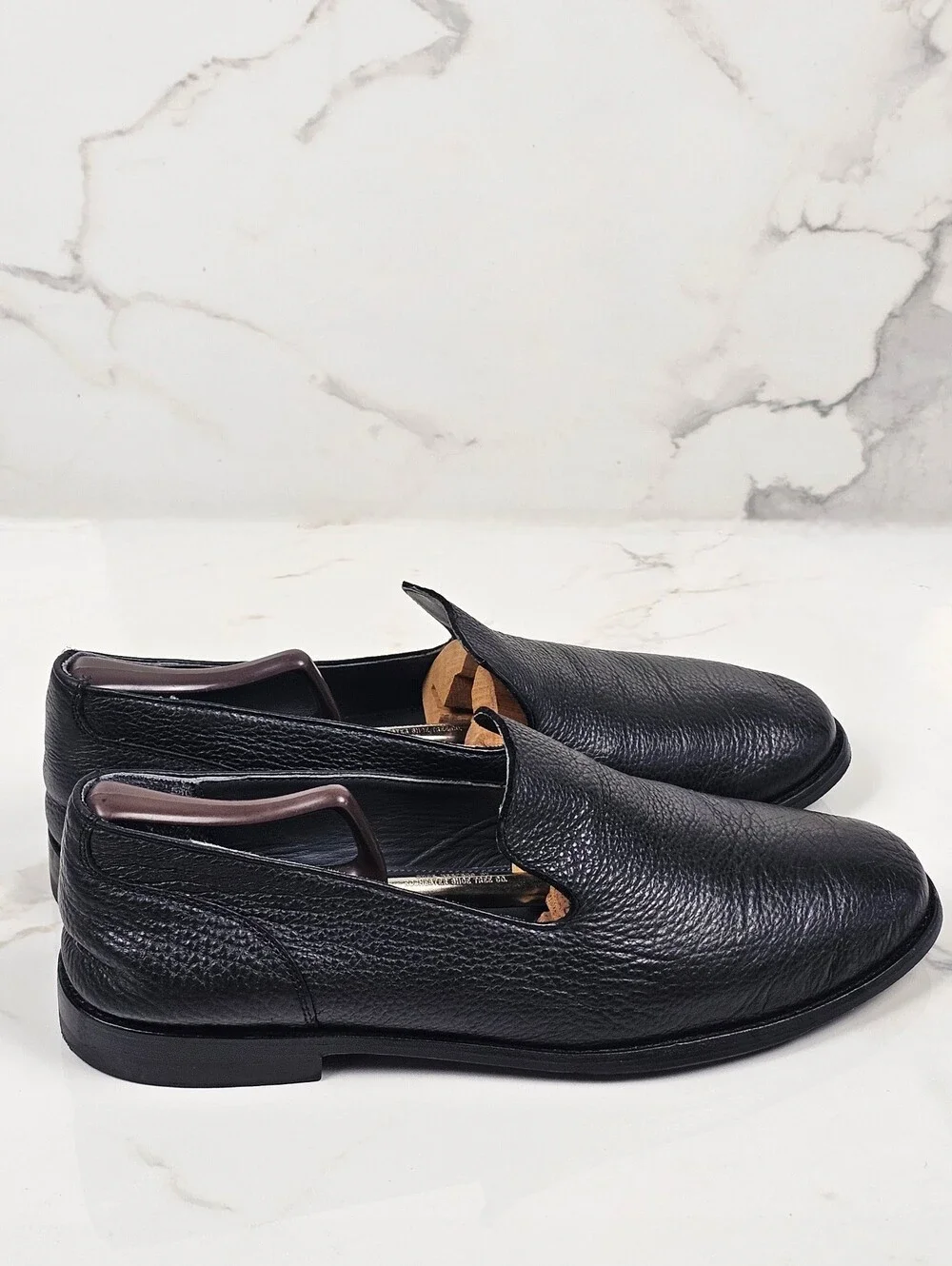 Tecovas The Monterrey Black  Leather Venetian Slip-On Loafers (Men’s Size 13 D)